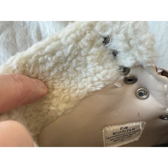 Womens Sz 6,5M Brown Marc Fisher MF Darlen-M Faux Fur Suede Leather Ankle Boots - Picture 7 of 11